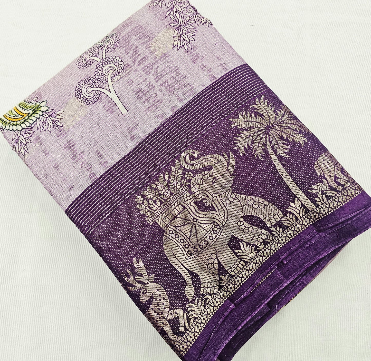 Kanchipuram Blended Fancy Kalamkari Printed Silk Saree 004
