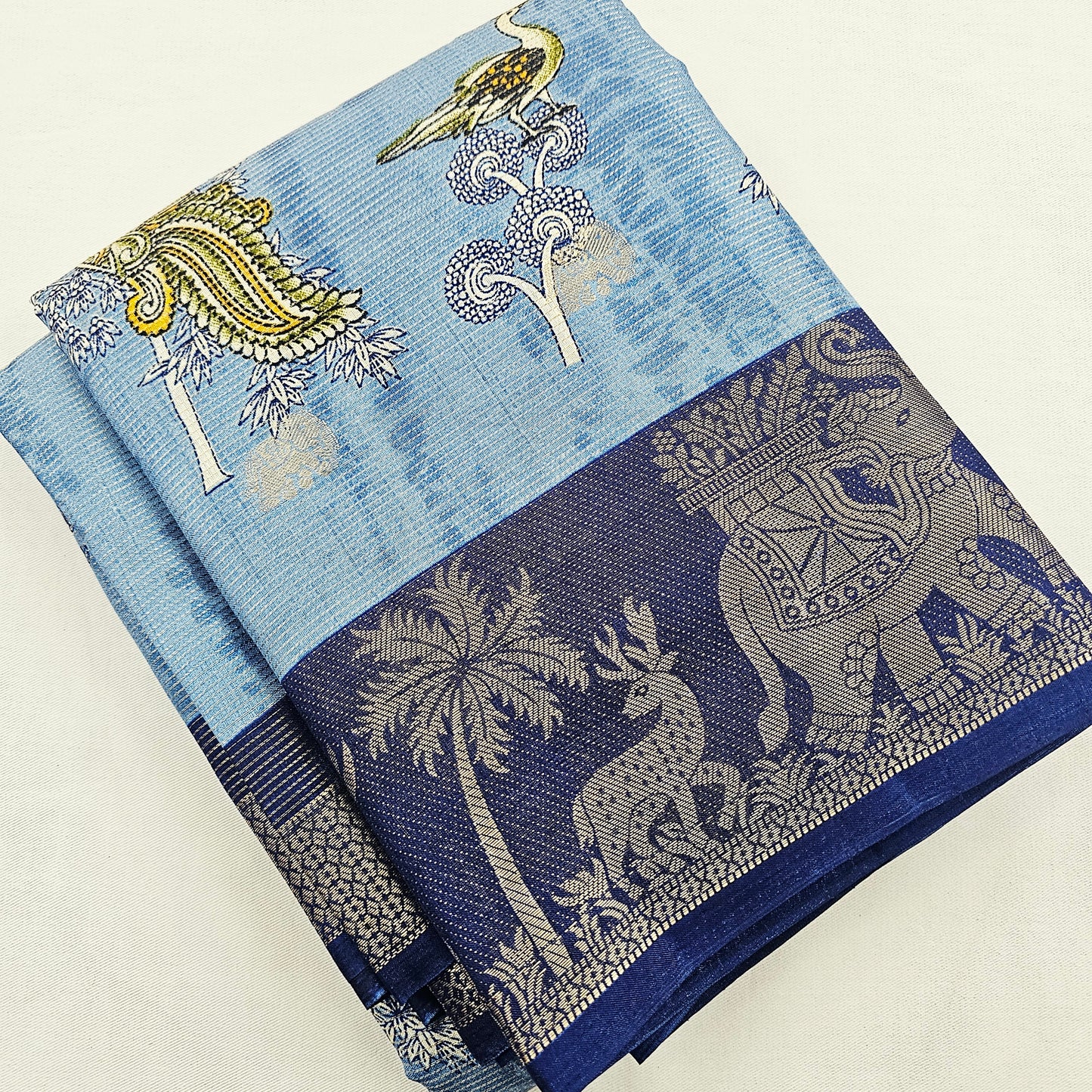 Kanchipuram Blended Fancy Kalamkari Printed Silk Saree 005