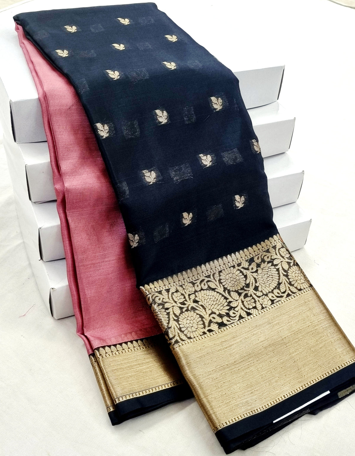 Kanchipuram Blended Trendy Half & Half SilkSaree 001