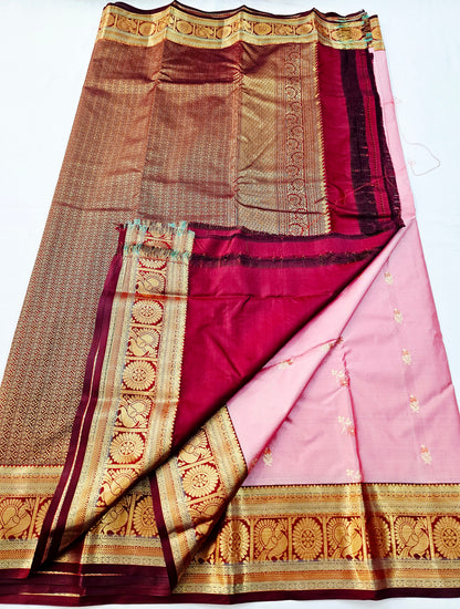 Kanchipuram Blended Vintage Multi-colour Border Silk Saree 009 – Kanchipuram Lakshaya Silks