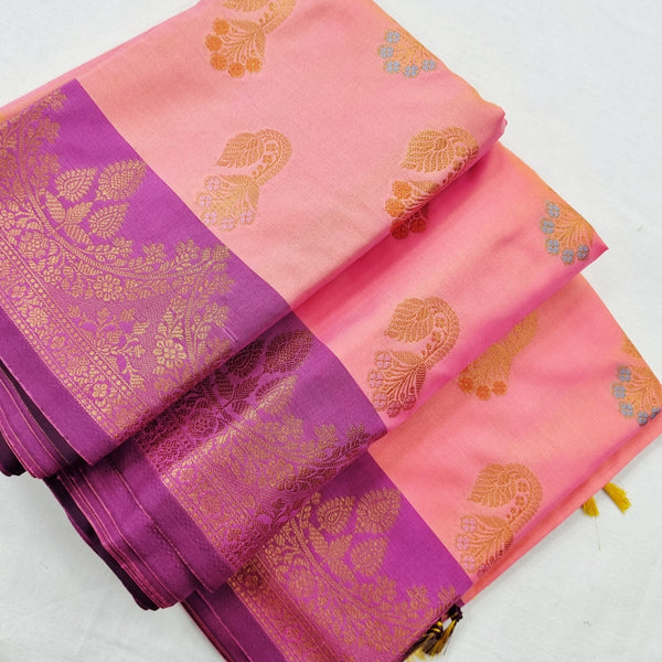 Kanchipuram Blended Fancy Soft Silk Saree 402