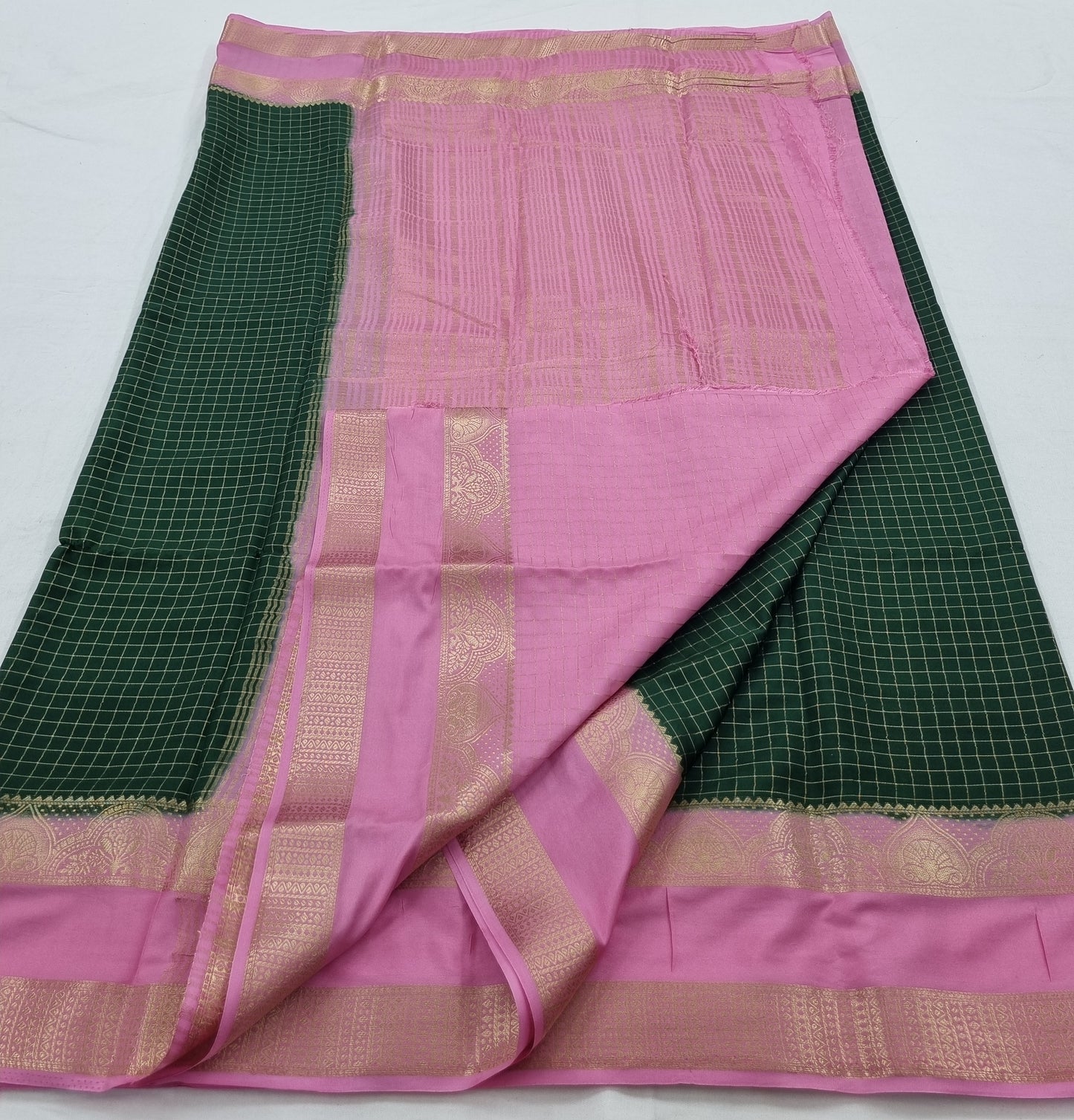 Kanchipuram Blended Traditional Gap Border Silk Saree 004