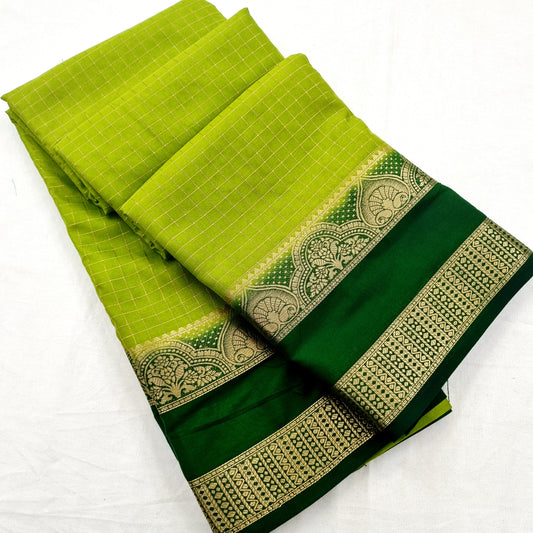 Kanchipuram Blended Traditional Gap Border Silk Saree 006 – Kanchipuram Lakshaya Silks