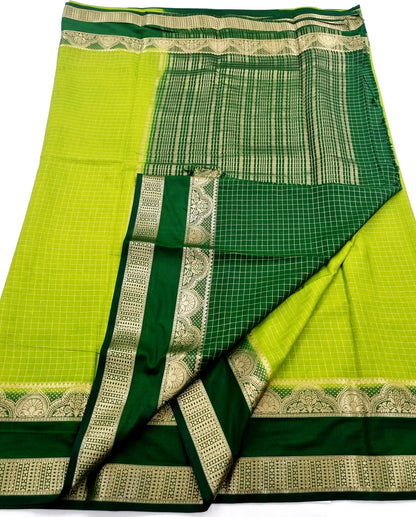 Kanchipuram Blended Traditional Gap Border Silk Saree 006 – Kanchipuram Lakshaya Silks