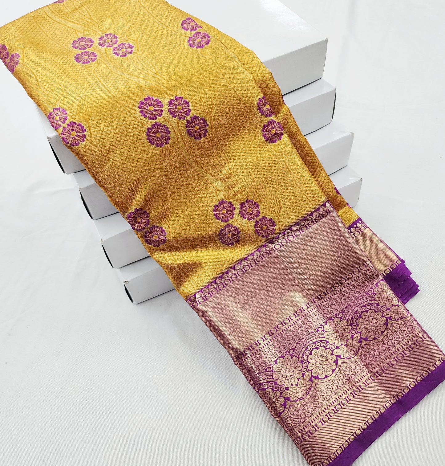 Kanchipuram Blended Korvai Tissue Bridal Silk Saree 001