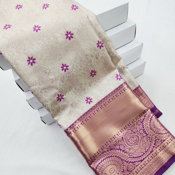 Kanchipuram Blended Korvai Tissue Bridal Silk Saree 003