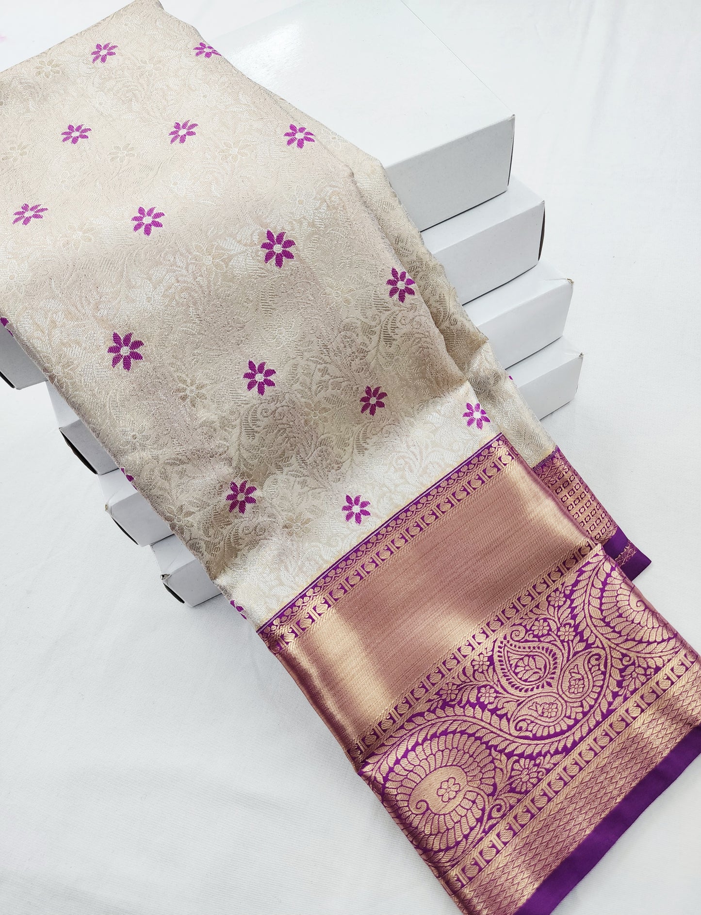 Kanchipuram Blended Korvai Tissue Bridal Silk Saree 003