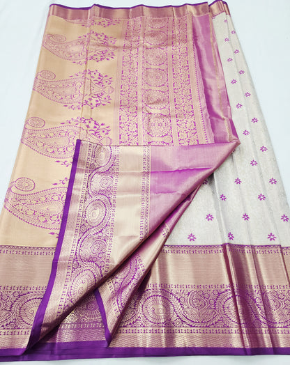 Kanchipuram Blended Korvai Tissue Bridal Silk Saree 003 – Kanchipuram Lakshaya Silks