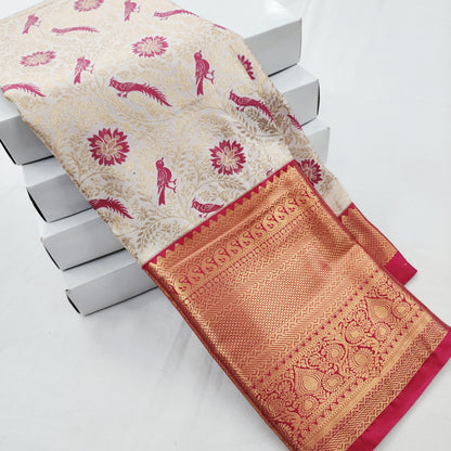 Kanchipuram Blended Korvai Tissue Bridal Silk Saree 004 – Kanchipuram Lakshaya Silks