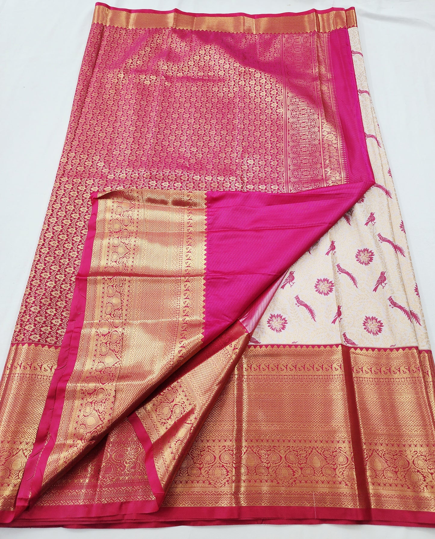 Kanchipuram Blended Korvai Tissue Bridal Silk Saree 004