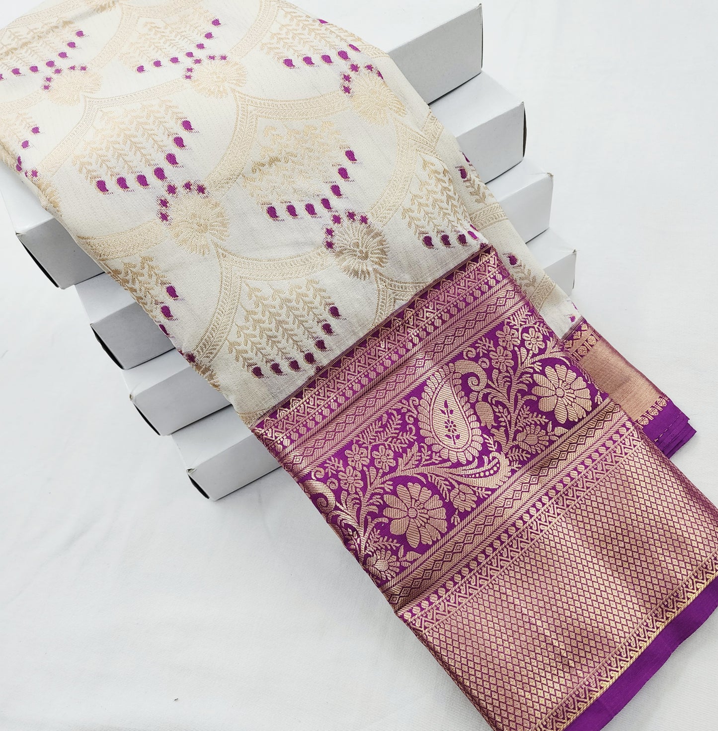 Kanchipuram Blended Korvai Tissue Bridal Silk Saree 005
