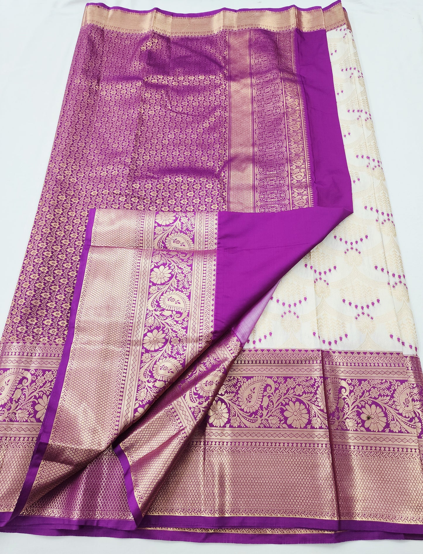 Kanchipuram Blended Korvai Tissue Bridal Silk Saree 005