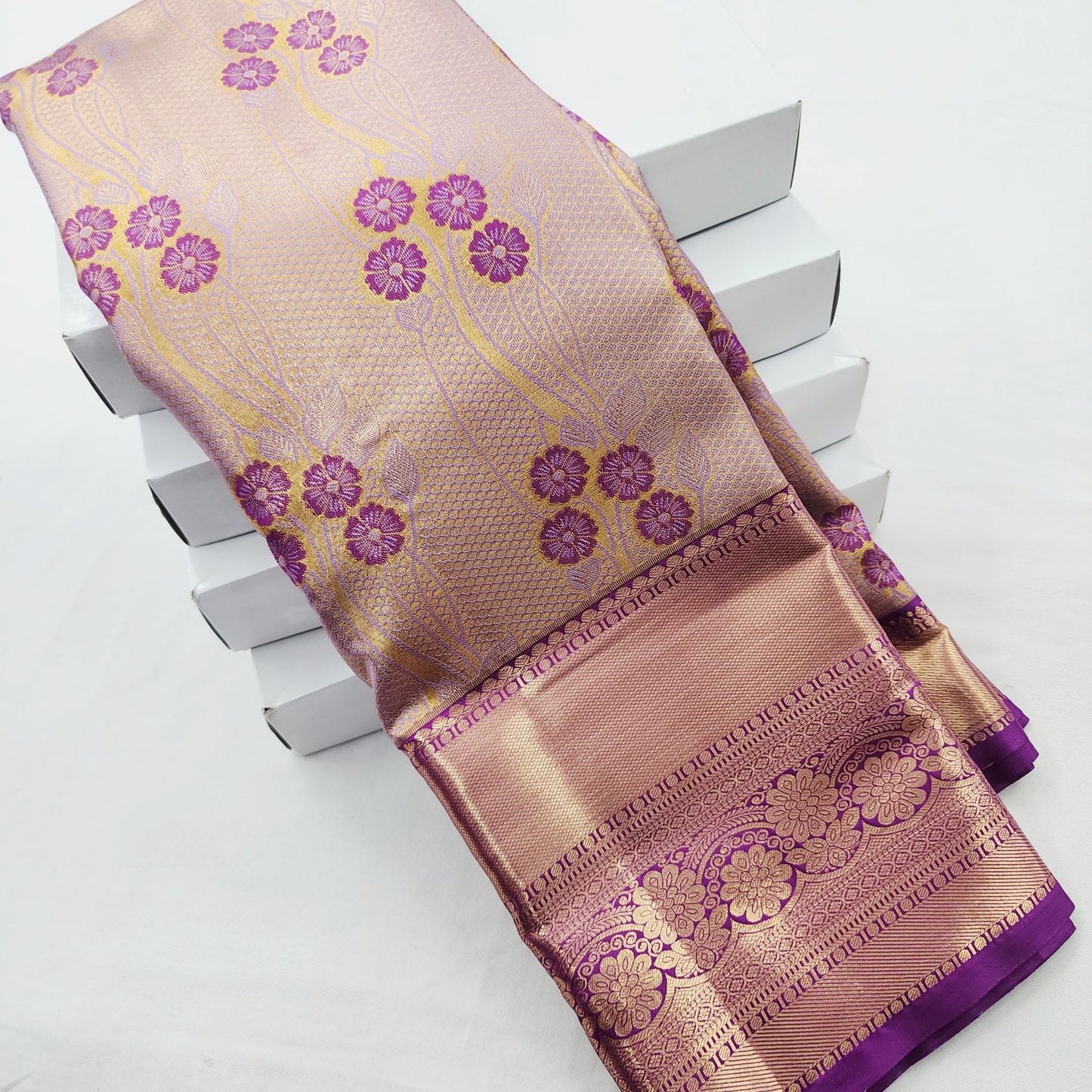 Kanchipuram Blended Korvai Tissue Bridal Silk Saree 006