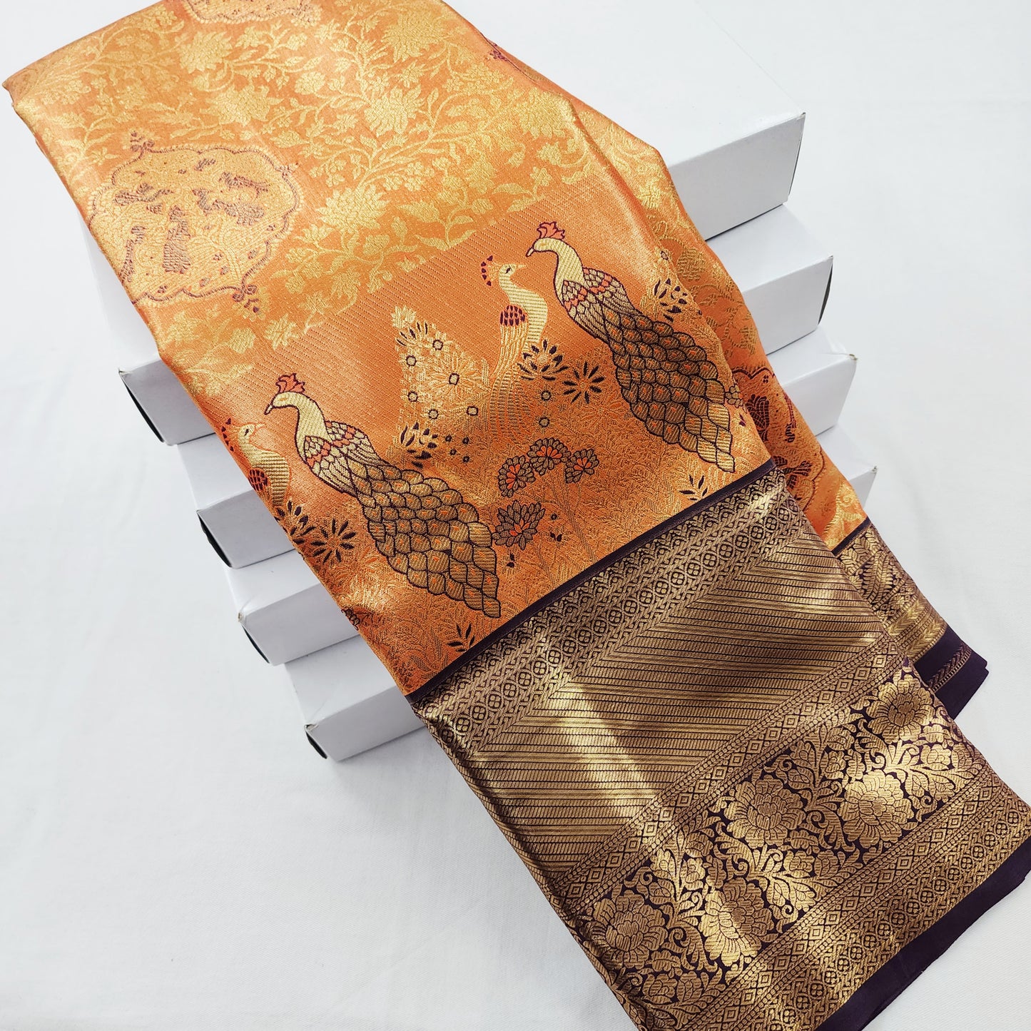 Kanchipuram Blended Korvai Tissue Bridal Silk Saree 007