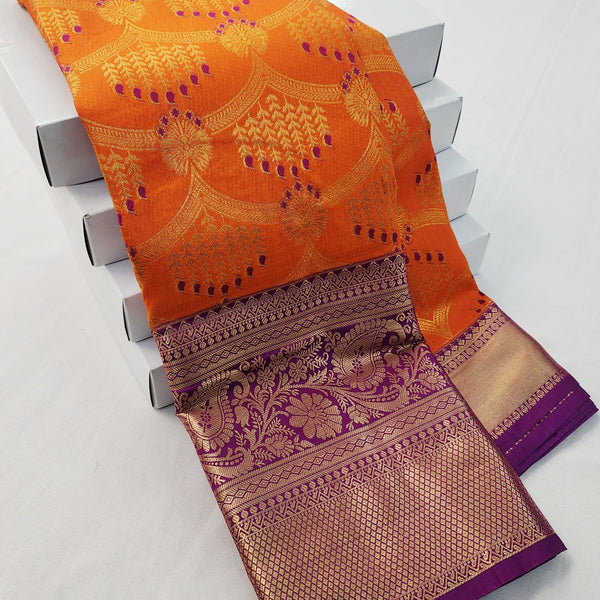 Kanchipuram Blended Korvai Tissue Bridal Silk Saree 009