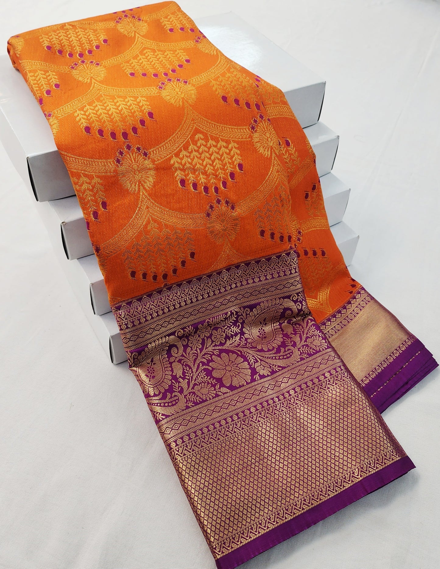 Kanchipuram Blended Korvai Tissue Bridal Silk Saree 009
