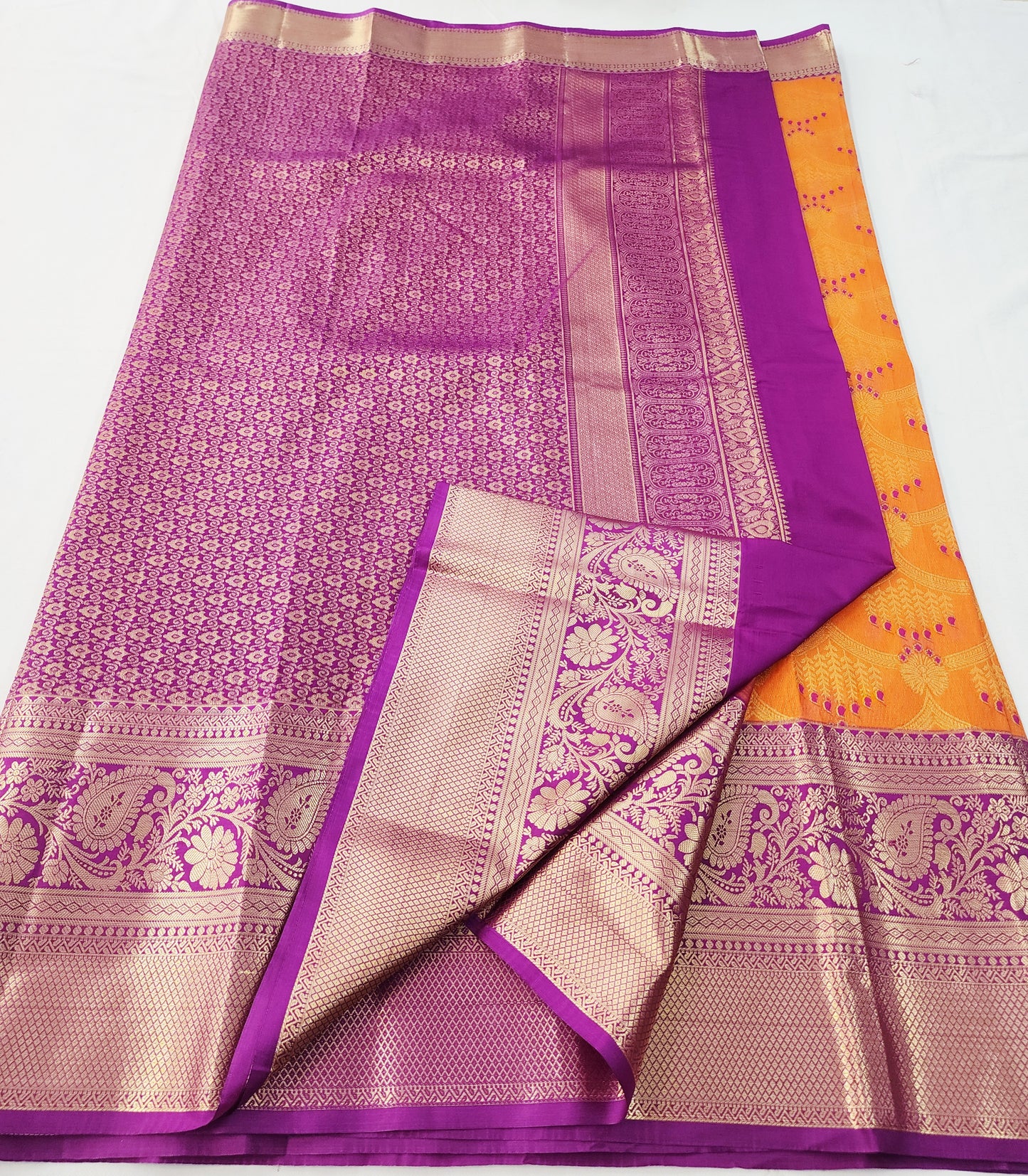 Kanchipuram Blended Korvai Tissue Bridal Silk Saree 009