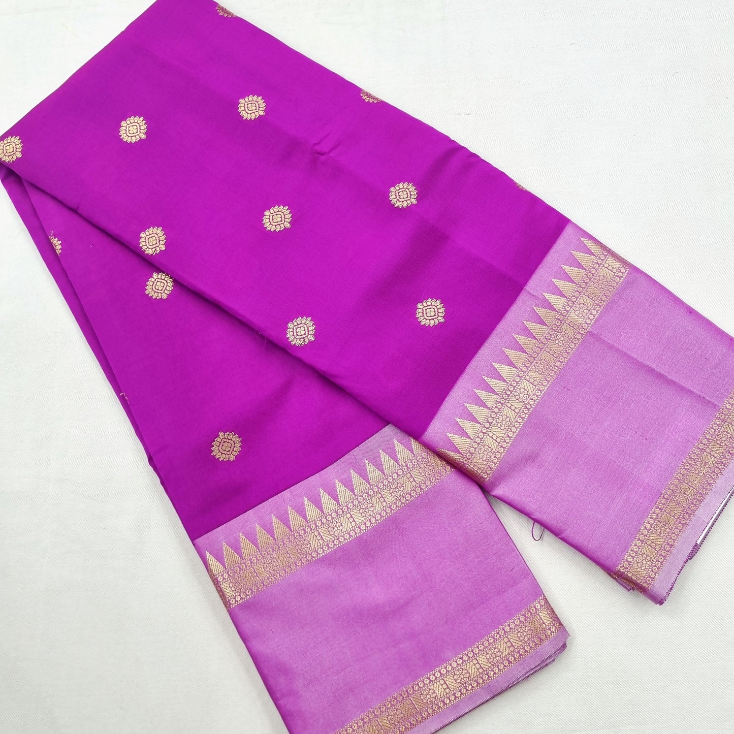 Kanchipuram Blended Fancy Gap Border Silk Saree 007