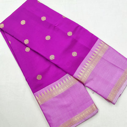 Kanchipuram Blended Fancy Gap Border Silk Saree 007 – Kanchipuram Lakshaya Silks