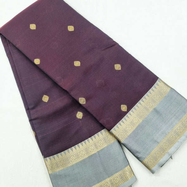 Kanchipuram Blended Fancy Gap Border Silk Saree 008