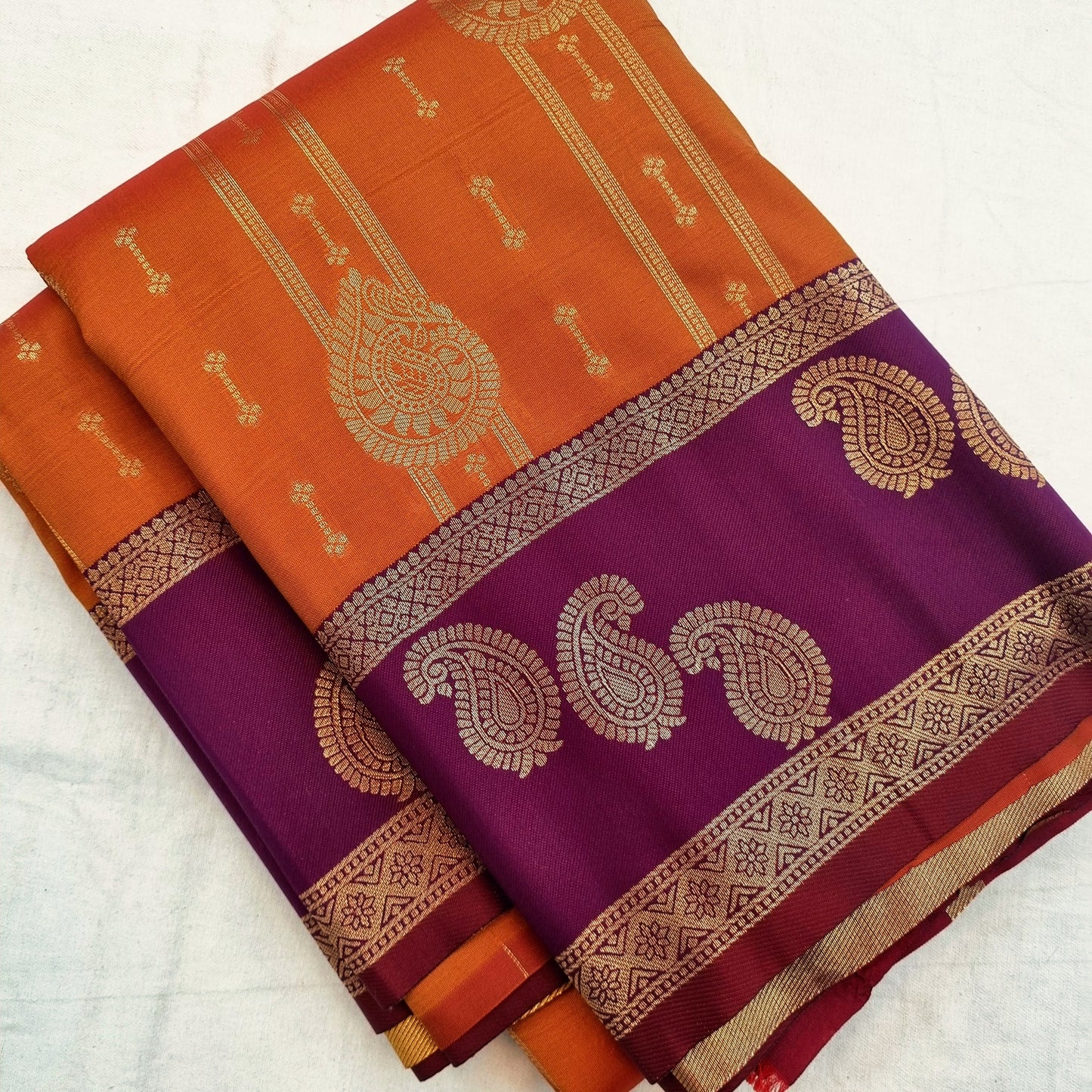 Kanchipuram Blended Korvai Mini Bridal Silk saree 005