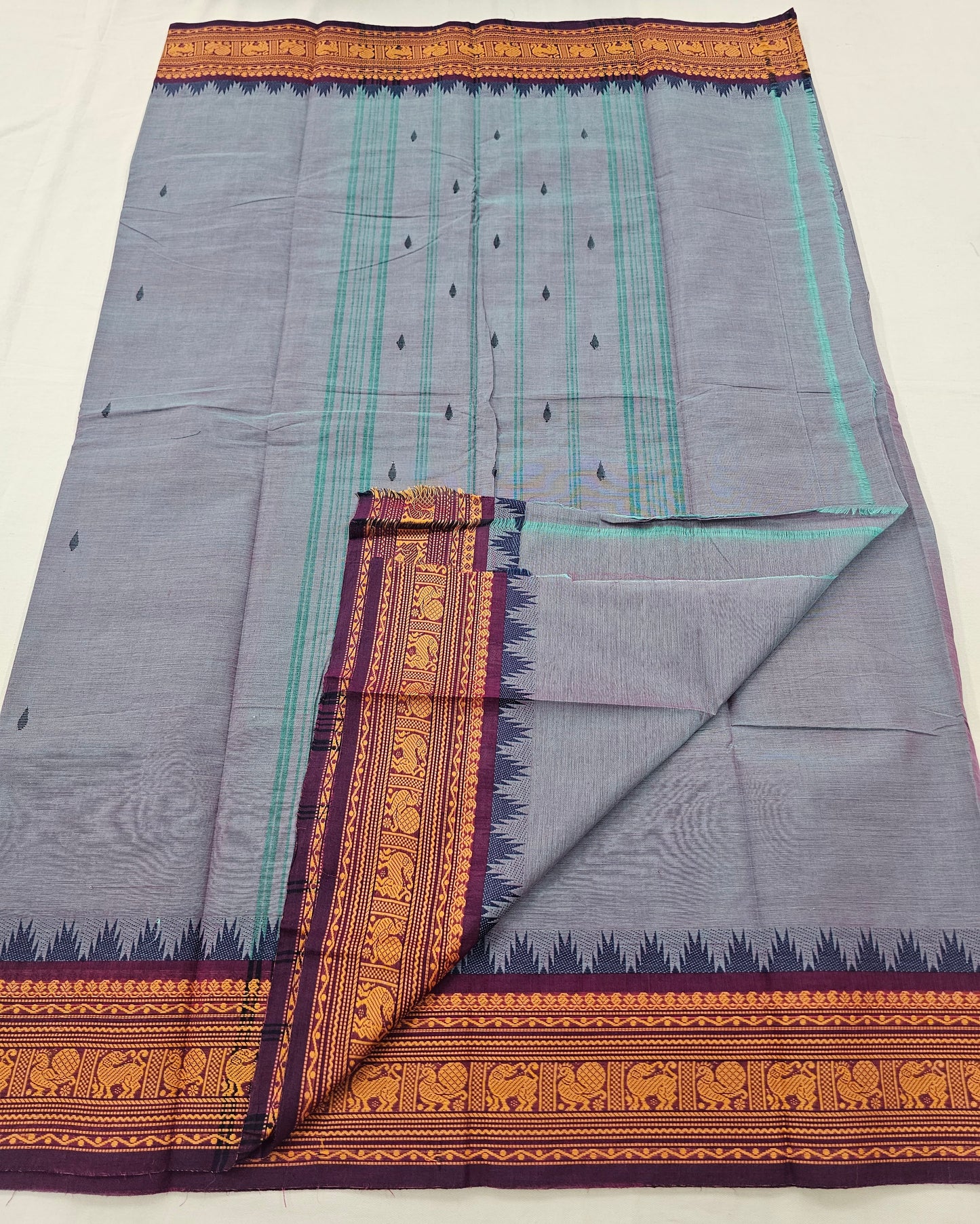 Kanchipuram Pure Korvai Cotton Saree 009