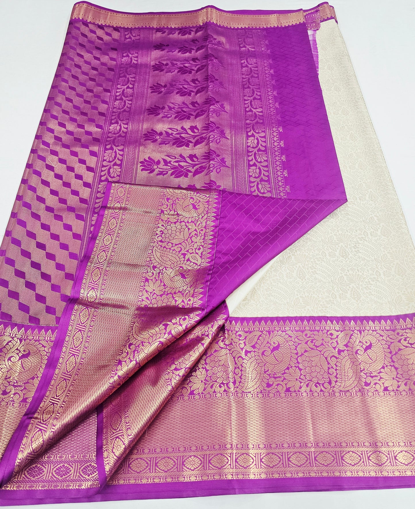 Kanchipuram Blended Korvai Bridal Silk Saree 263