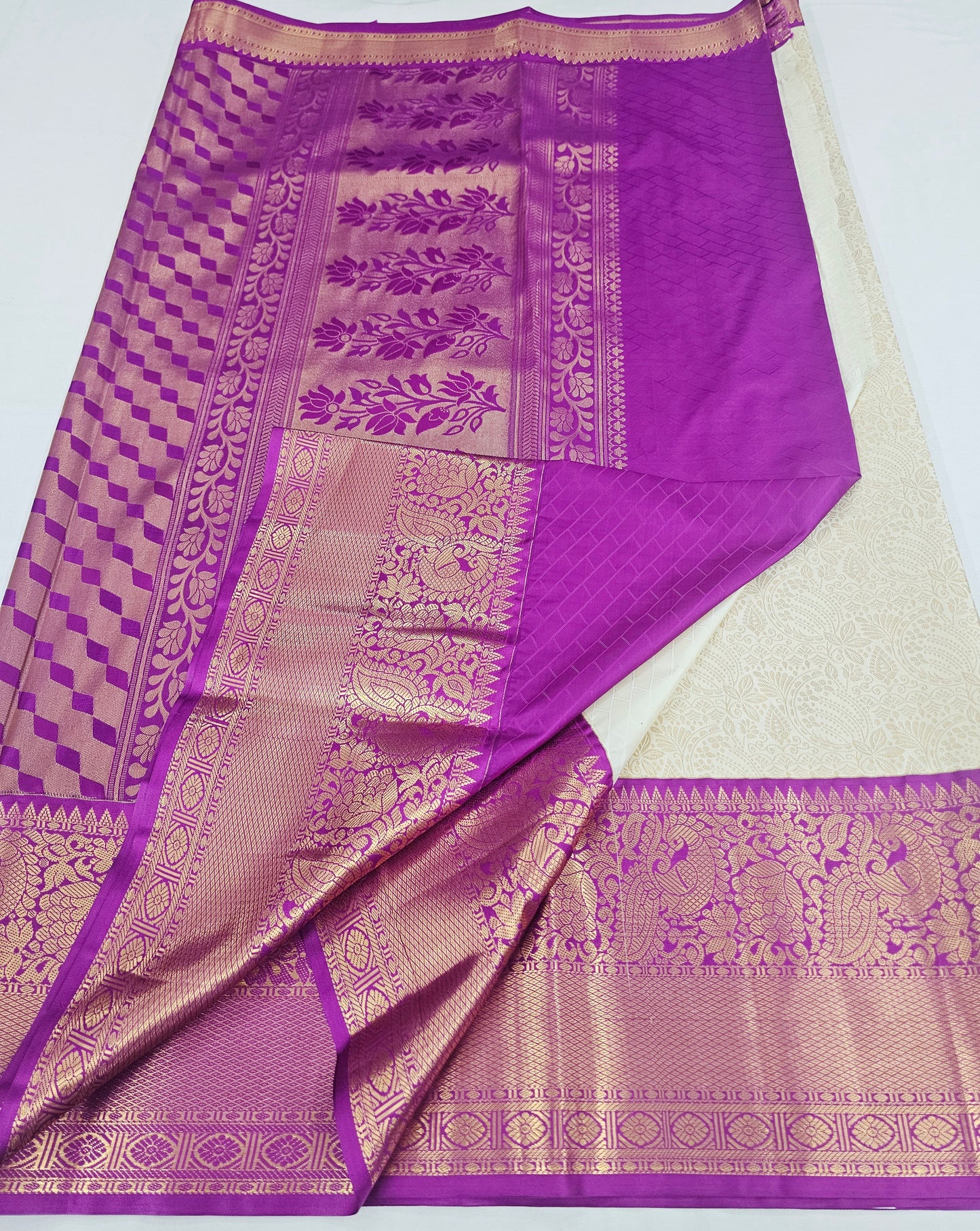 Kanchipuram Blended Korvai Bridal Silk Saree 261
