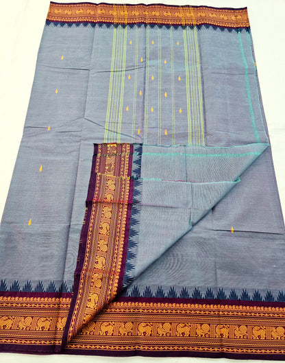 Kanchipuram Pure Korvai Cotton Saree 032 – Kanchipuram Lakshaya Silks