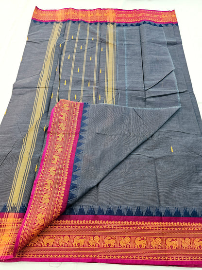 Kanchipuram Pure Korvai Cotton Saree 034 – Kanchipuram Lakshaya Silks