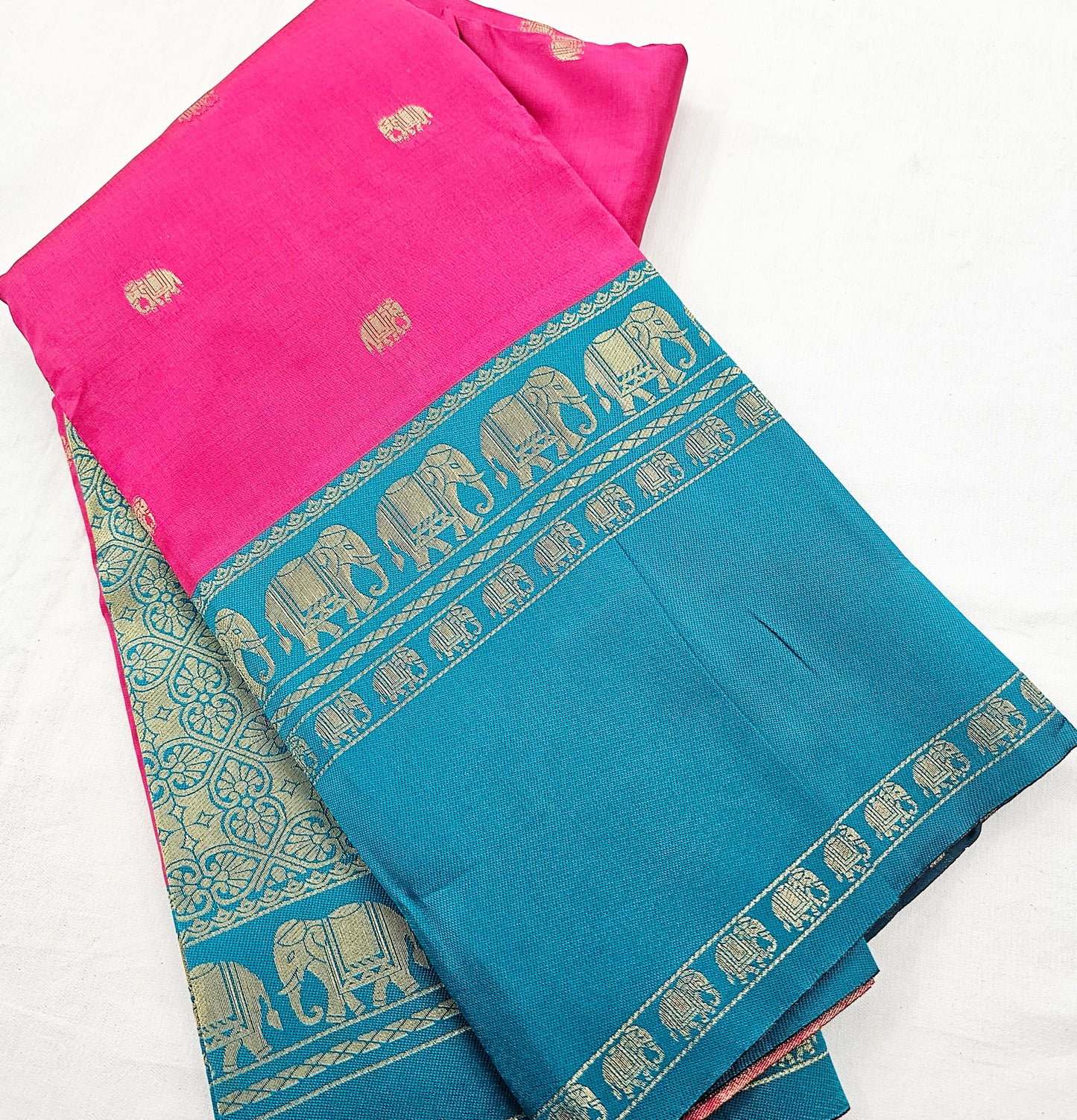 Kanchipuram Blended Fancy Korvai Silk Saree 001