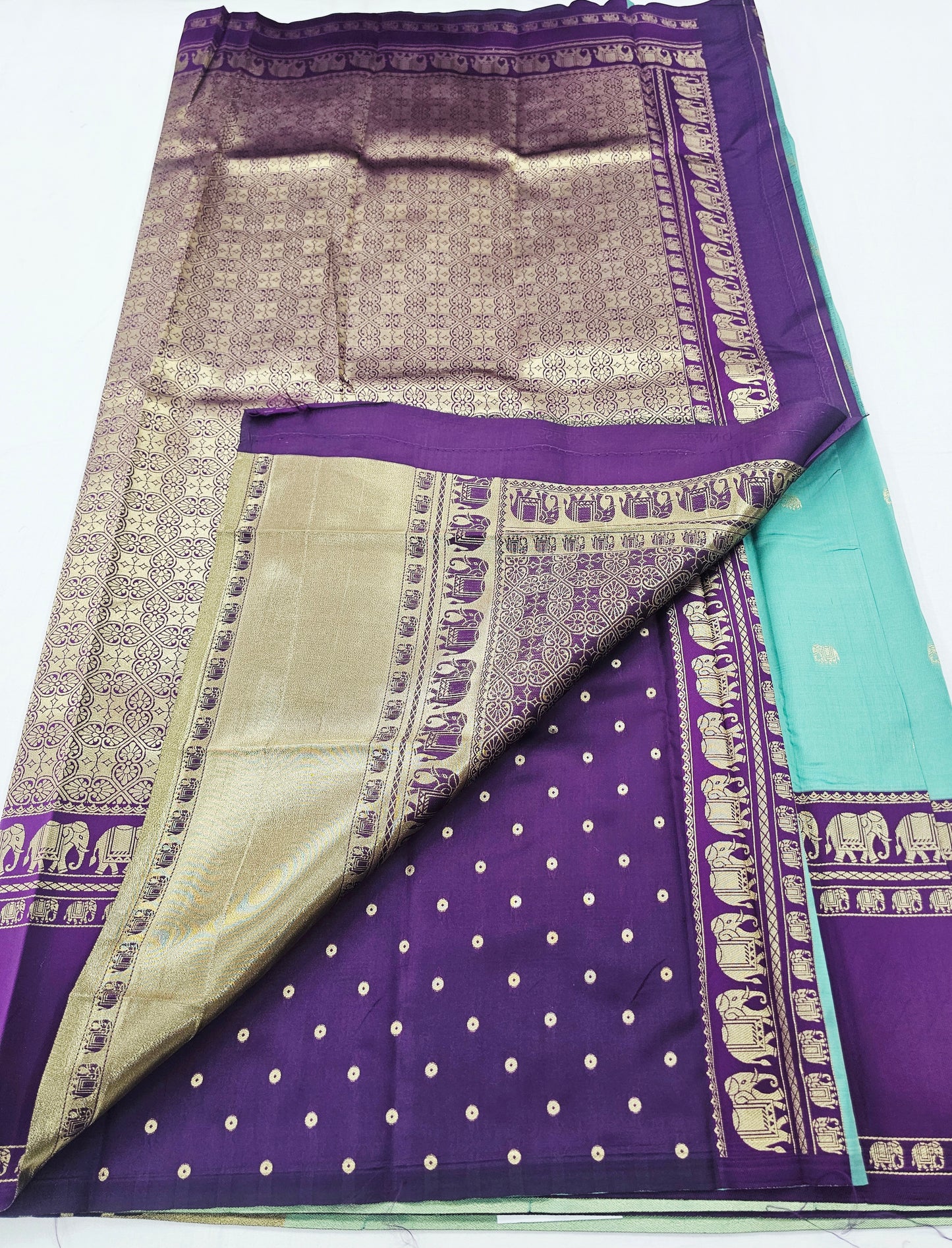 Kanchipuram Blended Fancy Korvai Silk Saree 002
