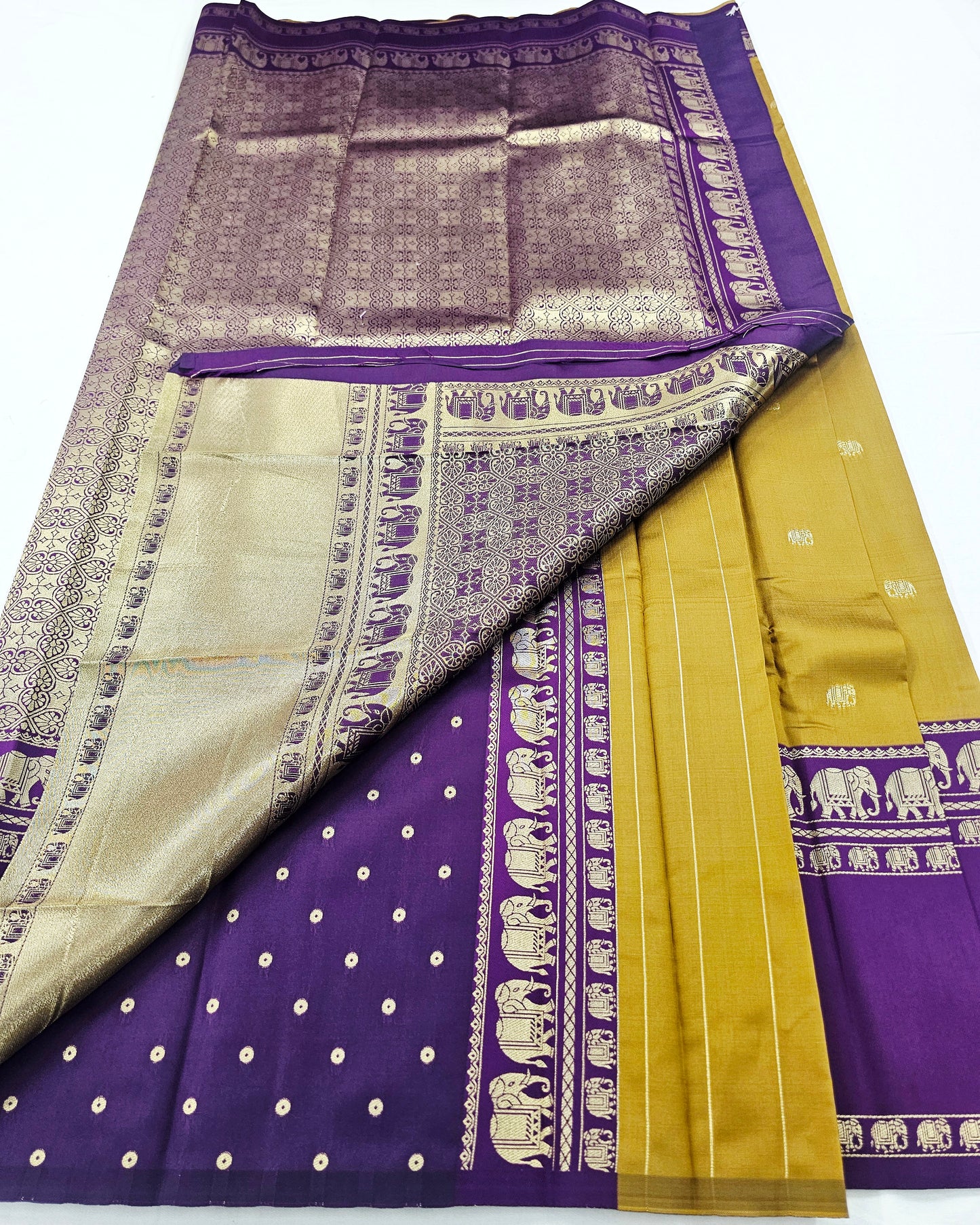 Kanchipuram Blended Fancy Korvai Silk Saree 004