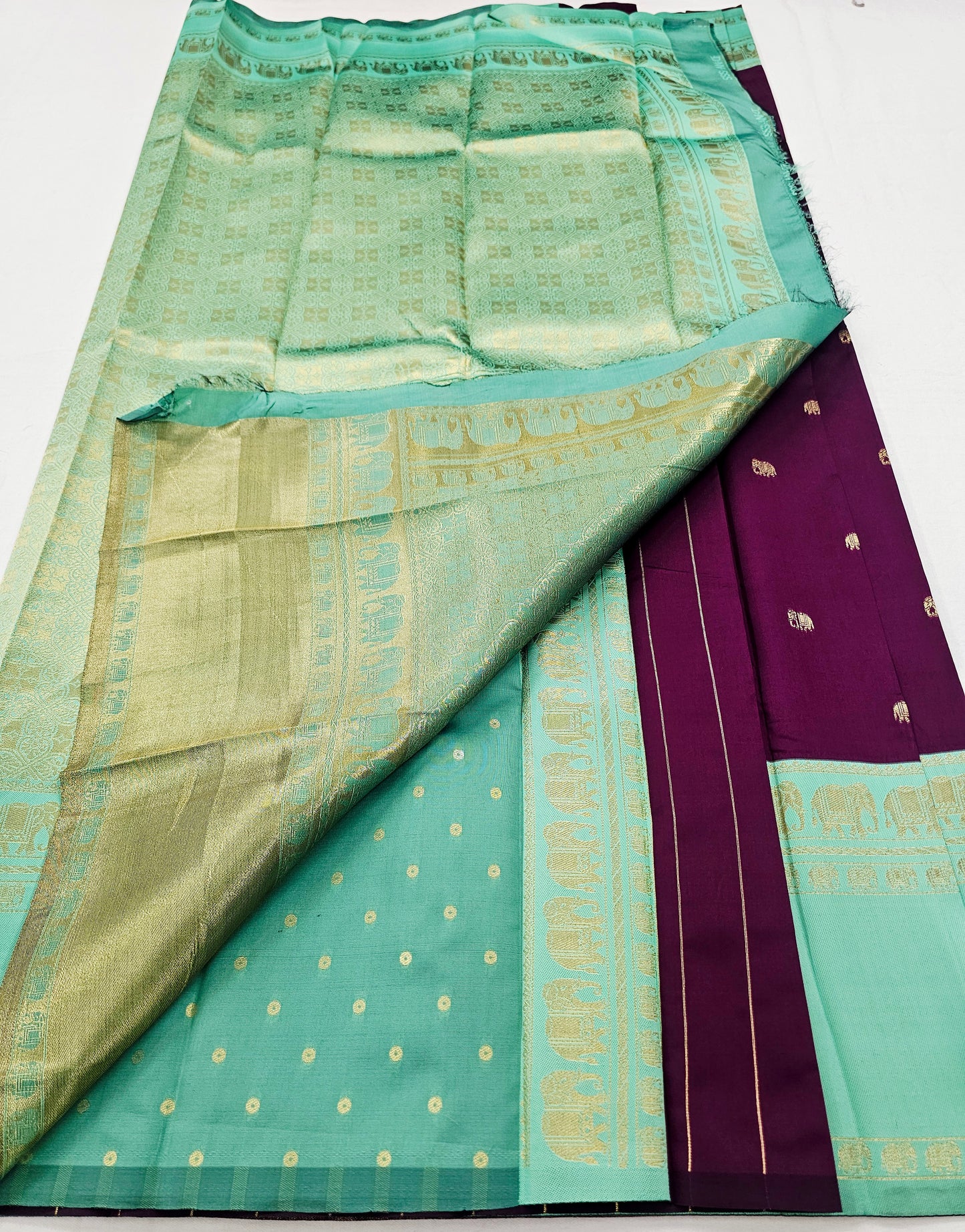 Kanchipuram Blended Fancy Korvai Silk Saree 006