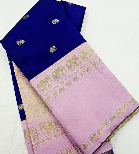 Kanchipuram Blended Fancy Korvai Silk Saree 008 – Kanchipuram Lakshaya Silks