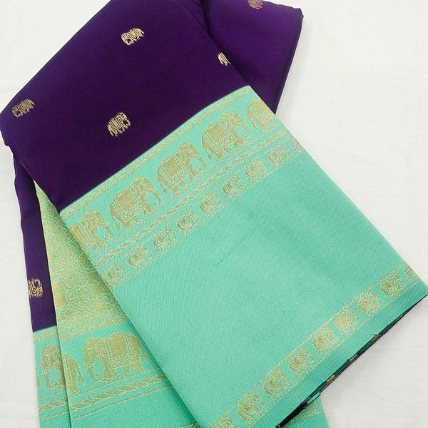 Kanchipuram Blended Fancy Korvai Silk Saree 009