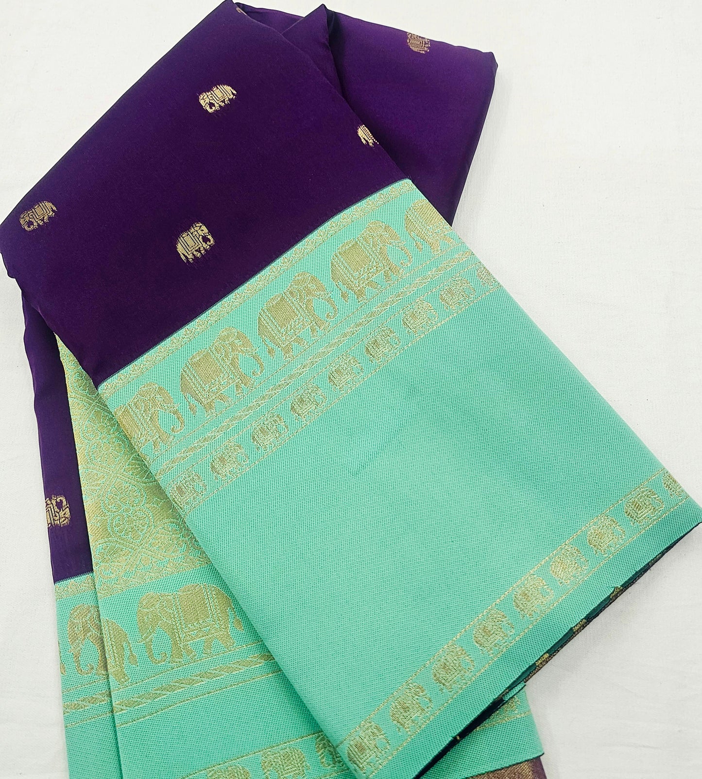 Kanchipuram Blended Fancy Korvai Silk Saree 009