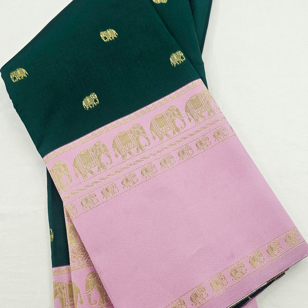 Kanchipuram Blended Fancy Korvai Silk Saree 011