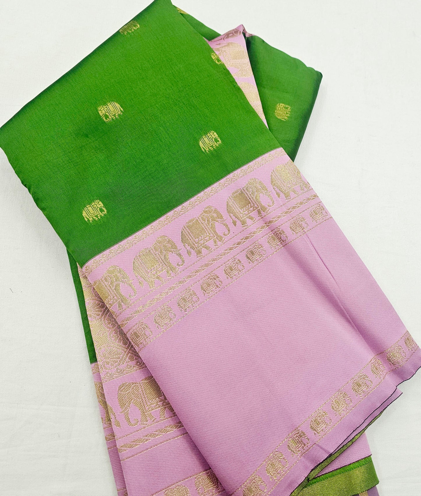 Kanchipuram Blended Fancy Korvai Silk Saree 012