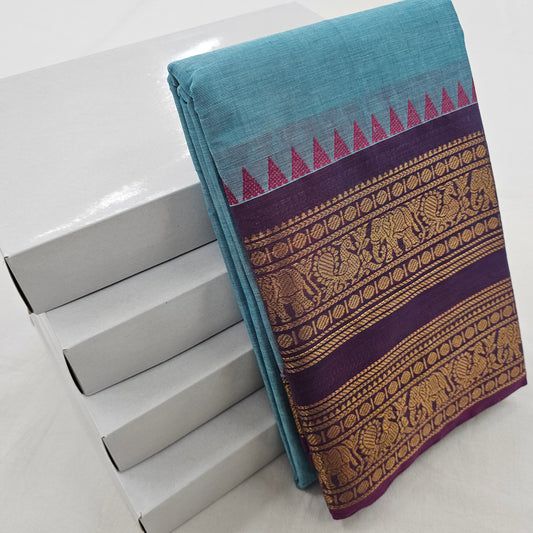 Kanchipuram Pure Korvai Cotton Saree 046 – Kanchipuram Lakshaya Silks