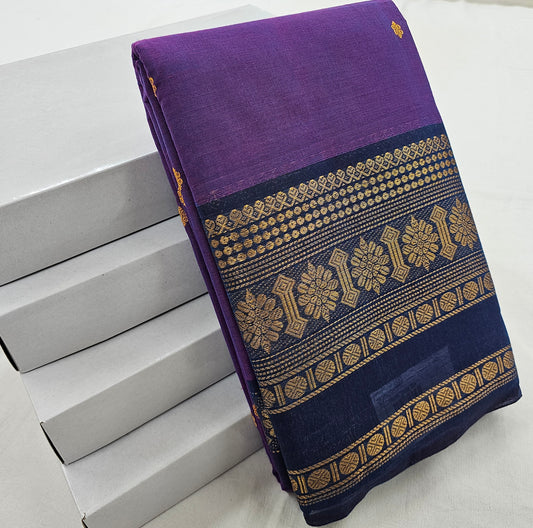 Kanchipuram Pure Korvai Cotton Saree 049 – Kanchipuram Lakshaya Silks
