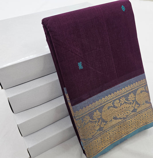 Kanchipuram Pure Korvai Cotton Saree 052 – Kanchipuram Lakshaya Silks