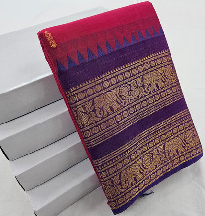 Kanchipuram Pure Korvai Cotton Saree 054 – Kanchipuram Lakshaya Silks