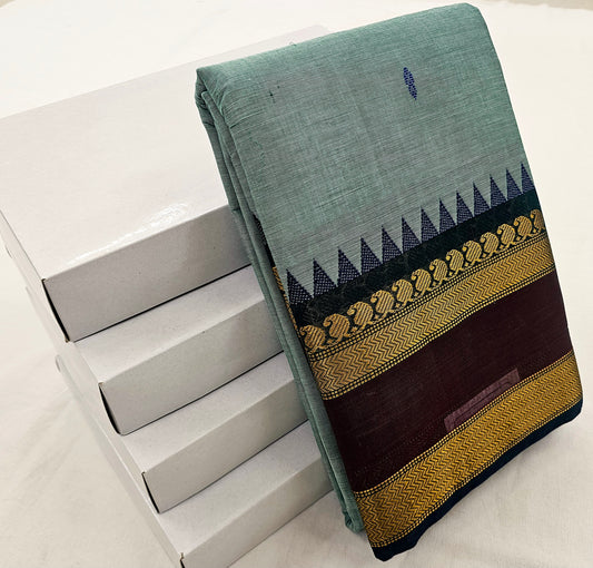 Kanchipuram Pure Korvai Cotton Saree 055 – Kanchipuram Lakshaya Silks