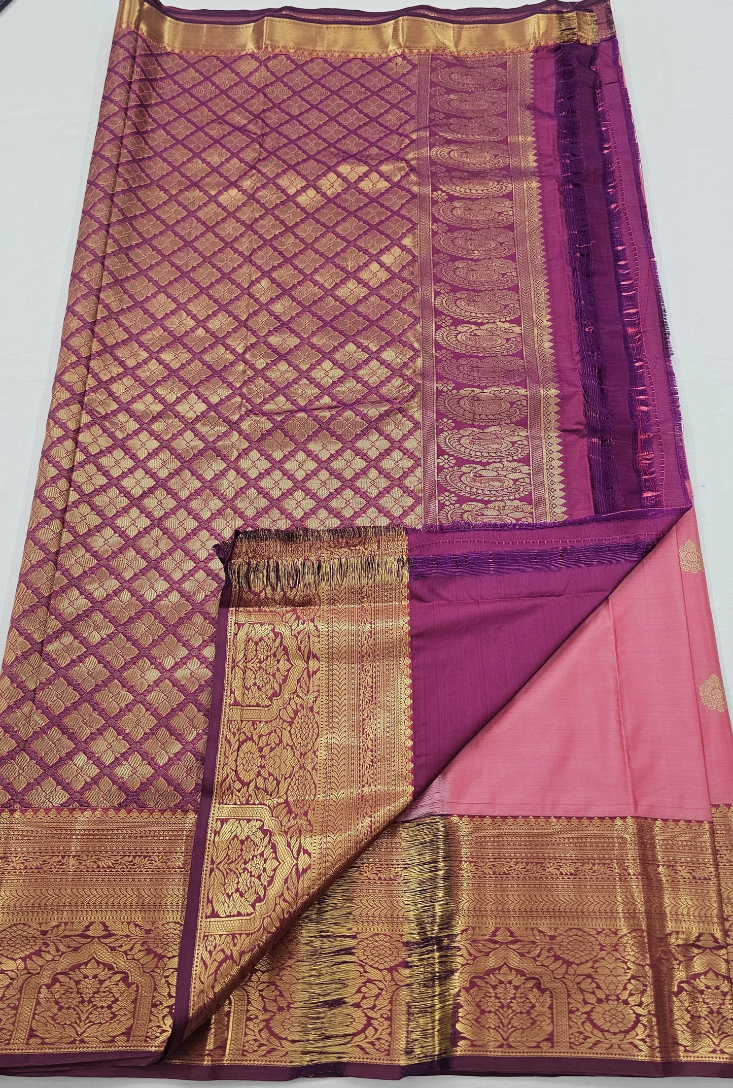 Kanchipuram Blended Traditional Korvai Silk Saree 001