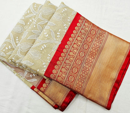 Kanchipuram Blended Fancy Embroidered Tissue Silk Saree 001 – Kanchipuram Lakshaya Silks