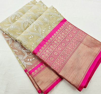 Kanchipuram Blended Fancy Embroidered Tissue Silk Saree 002 – Kanchipuram Lakshaya Silks