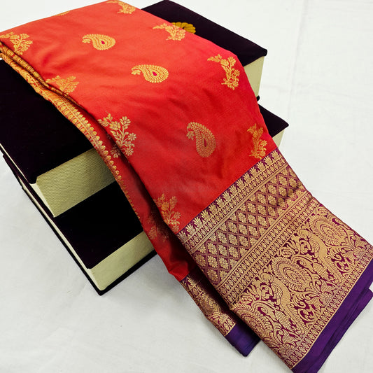 Kanchipuram Blended Korvai Butta Silk Saree 002 – Kanchipuram Lakshaya Silks