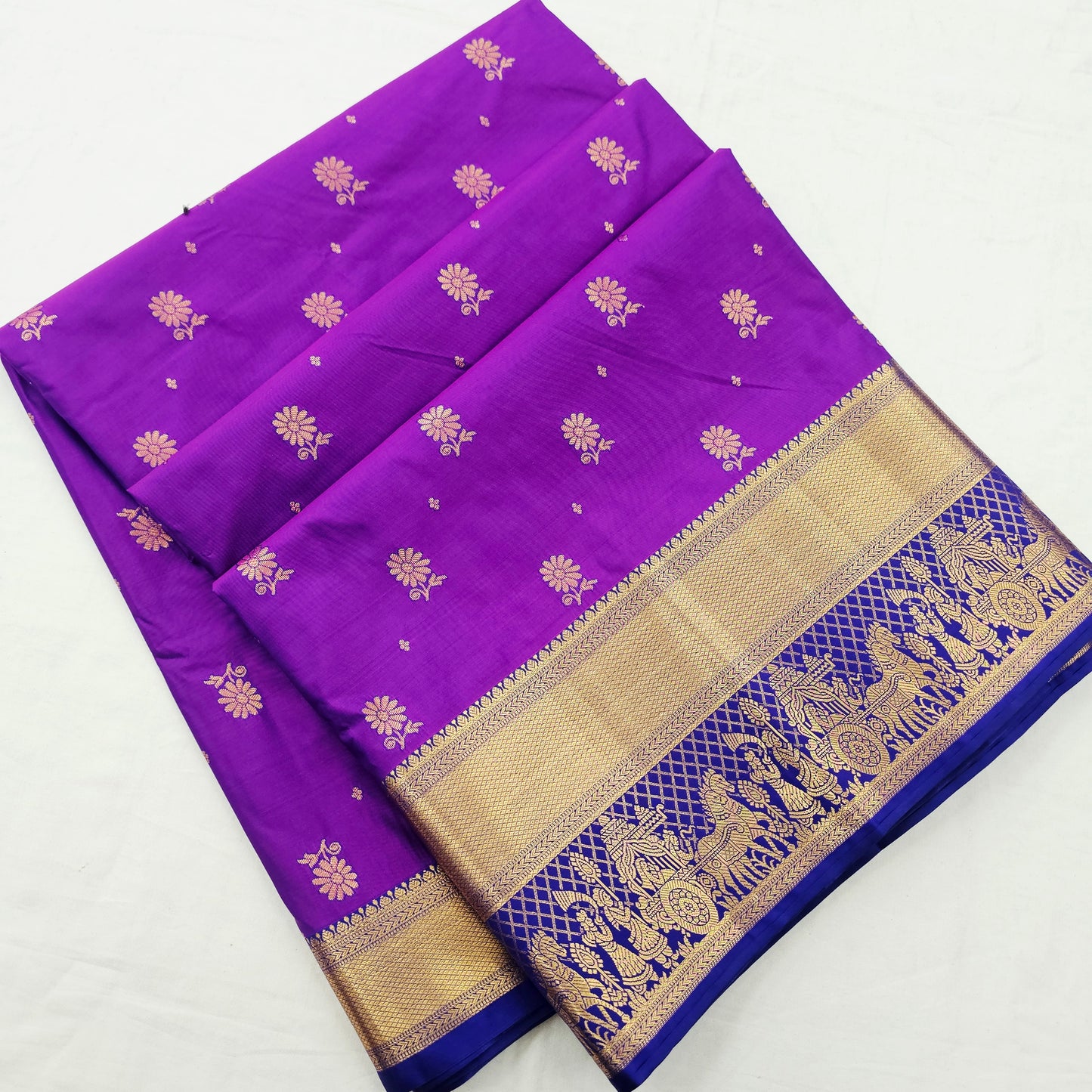 Kanchipuram Blended Korvai Butta Silk Saree 003