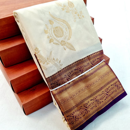 Kanchipuram Blended Korvai Butta Silk Saree 007 – Kanchipuram Lakshaya Silks